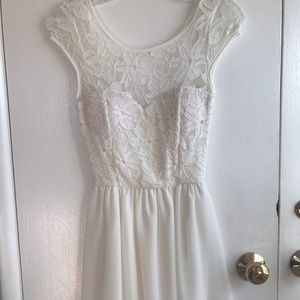 White dress with floral lace